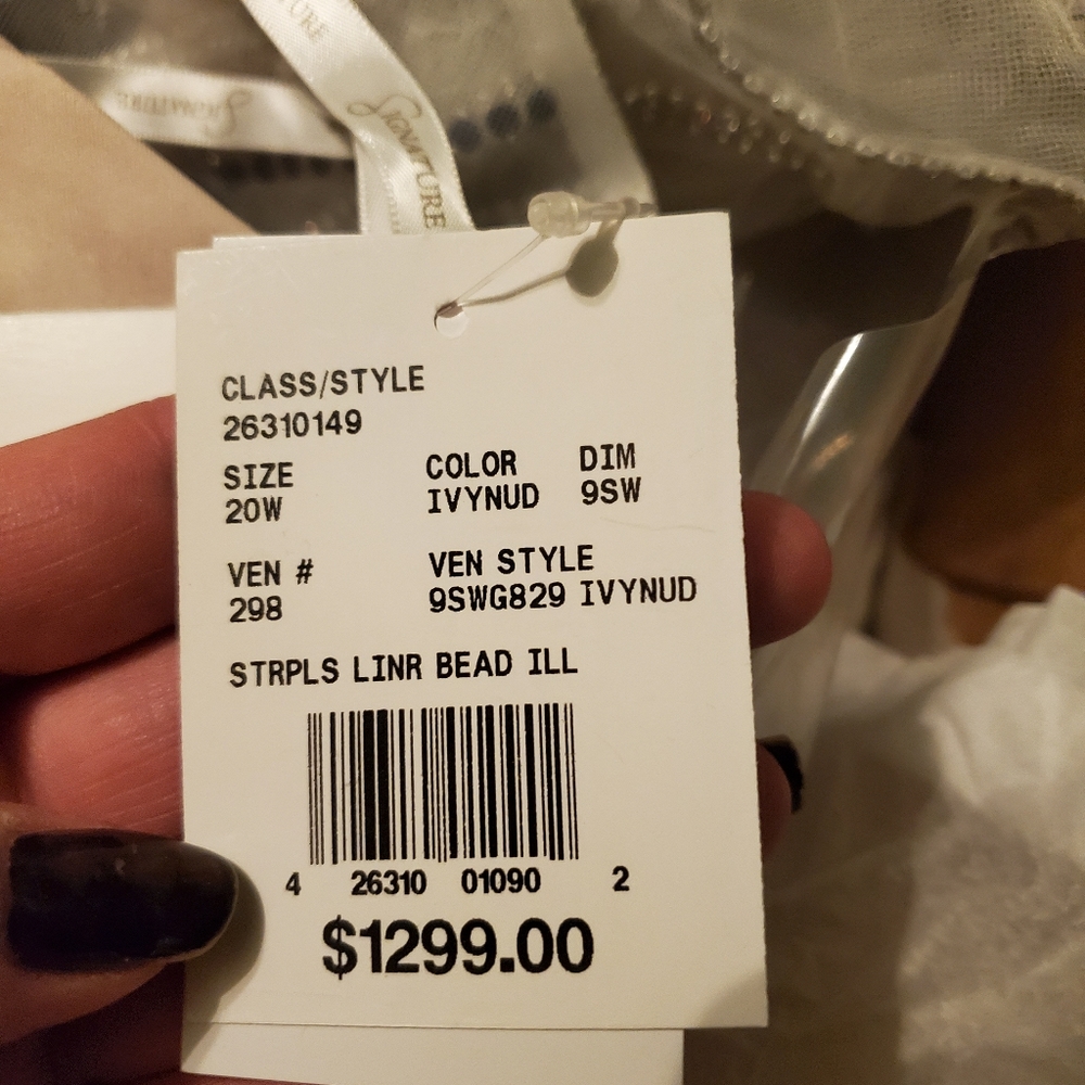 Brand new with tags, size 20 Galina signature ivory and nude wedding dress